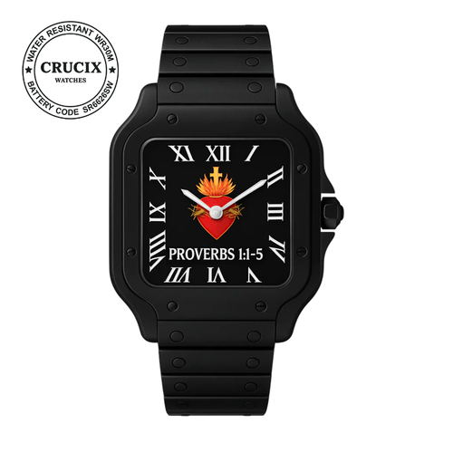 Crucix Watches Proverbs 1:1-5 Black